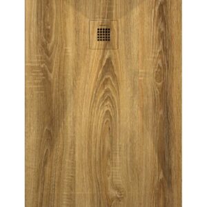PLATO DUCHA RESINA DECORADO ROBLE