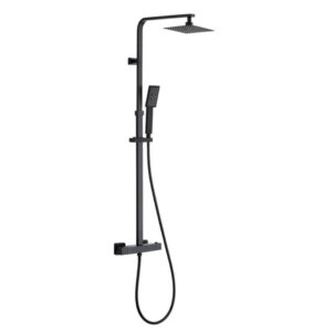 Columna Ducha Termostática Cuadrada Negra
