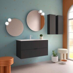 Mueble Baño Biba 100 2 Cajones Antracita