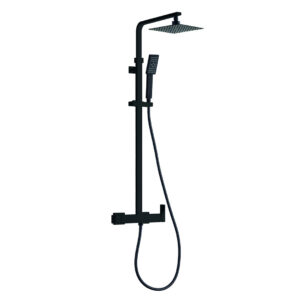 Columna ducha termostática cuadrada negra