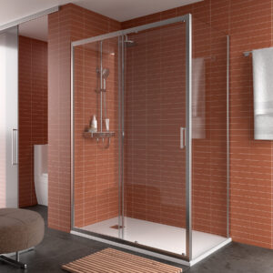 Mampara lateral fijo plata cristal transparente